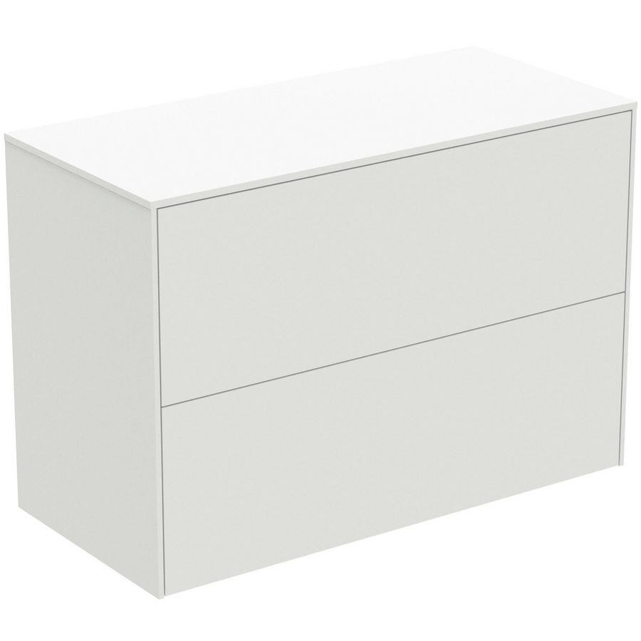 Conca wastafelmeubel 80x37x55cm 2 laden afdekblad zonder uitsnijding matt white