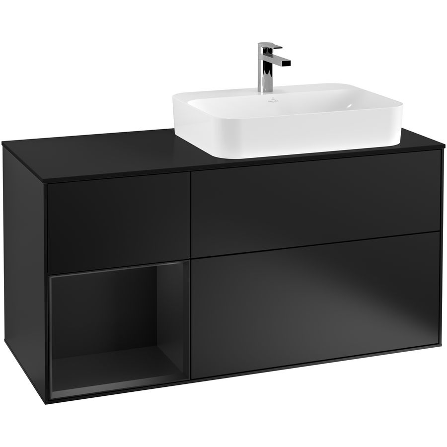 Wastafelonderkast Finion 1200x603x501mm Black Matt Lacquer F392PDPD