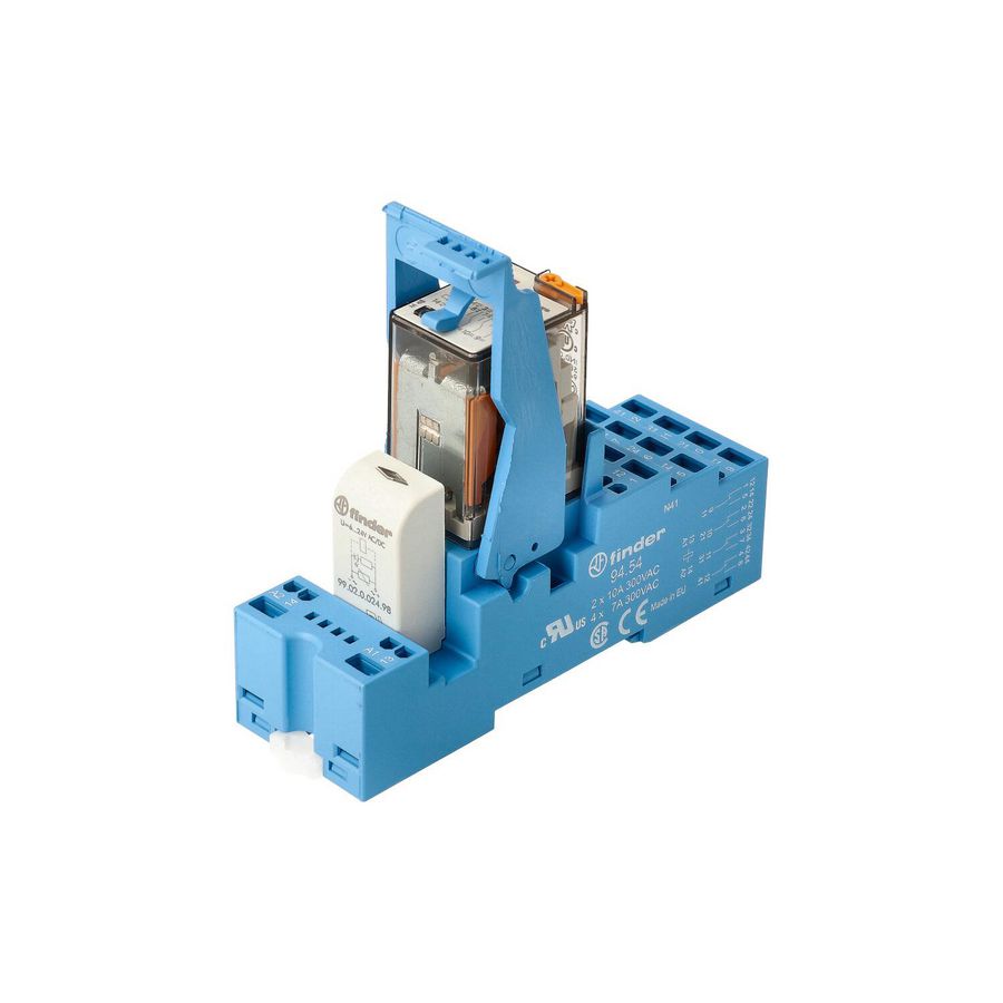 Interfacerelais 4 wisselcontacten 7A 24V AC blauw