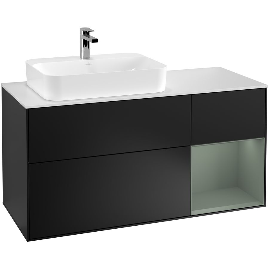 Wastafelonderkast Finion 1200x603x501mm Black Matt Lacquer F401GMPD