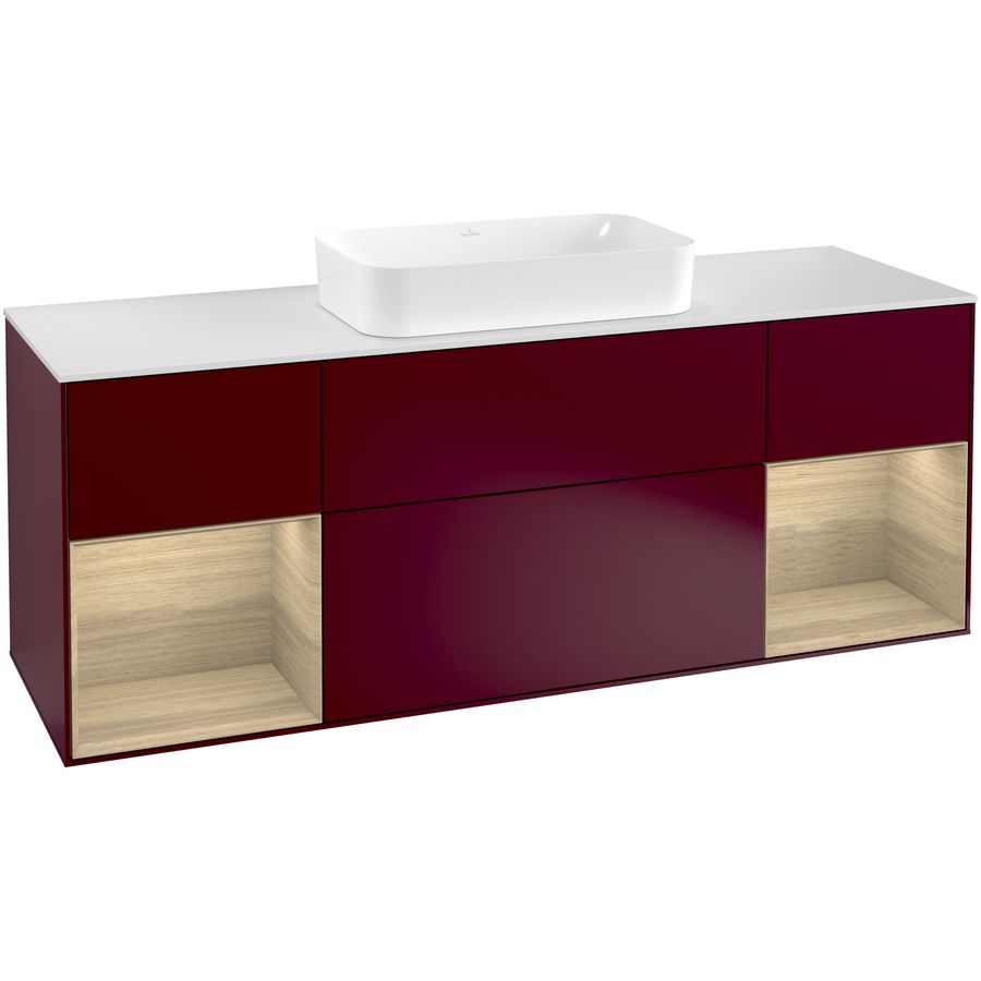 Wastafelonderkast Finion 1600x603x501mm Peony Matt Lacquer G331PCHB