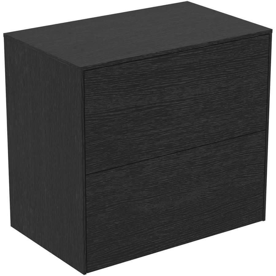 Conca wastafelmeubel 60x37x55cm 2 laden afdekblad zonder uitsnijding smoked oak