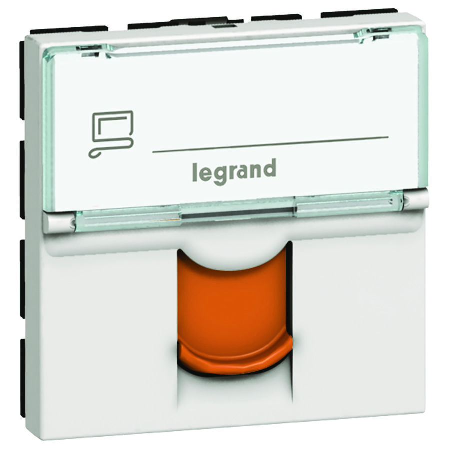 Aansluiting UTP Mosaic RJ45 STP Cat. 6 2 modulen oranje LCS3