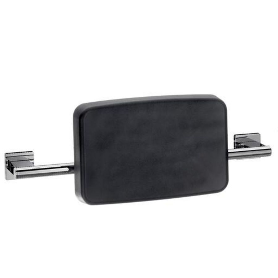 System2, toiletrugsteun zwart met wandhouder, chroom