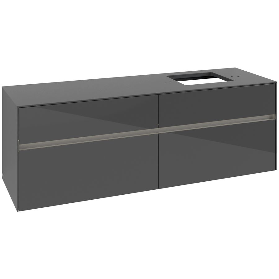 Wastafelonderkast Collaro 1600x548x500mm Glossy Grey C136B0FP