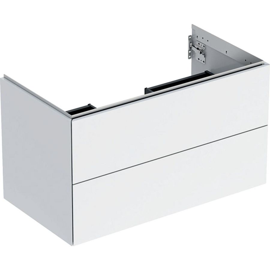 Wastafelonderkast 2x la 120cm zandgrijs hoogglans ONE