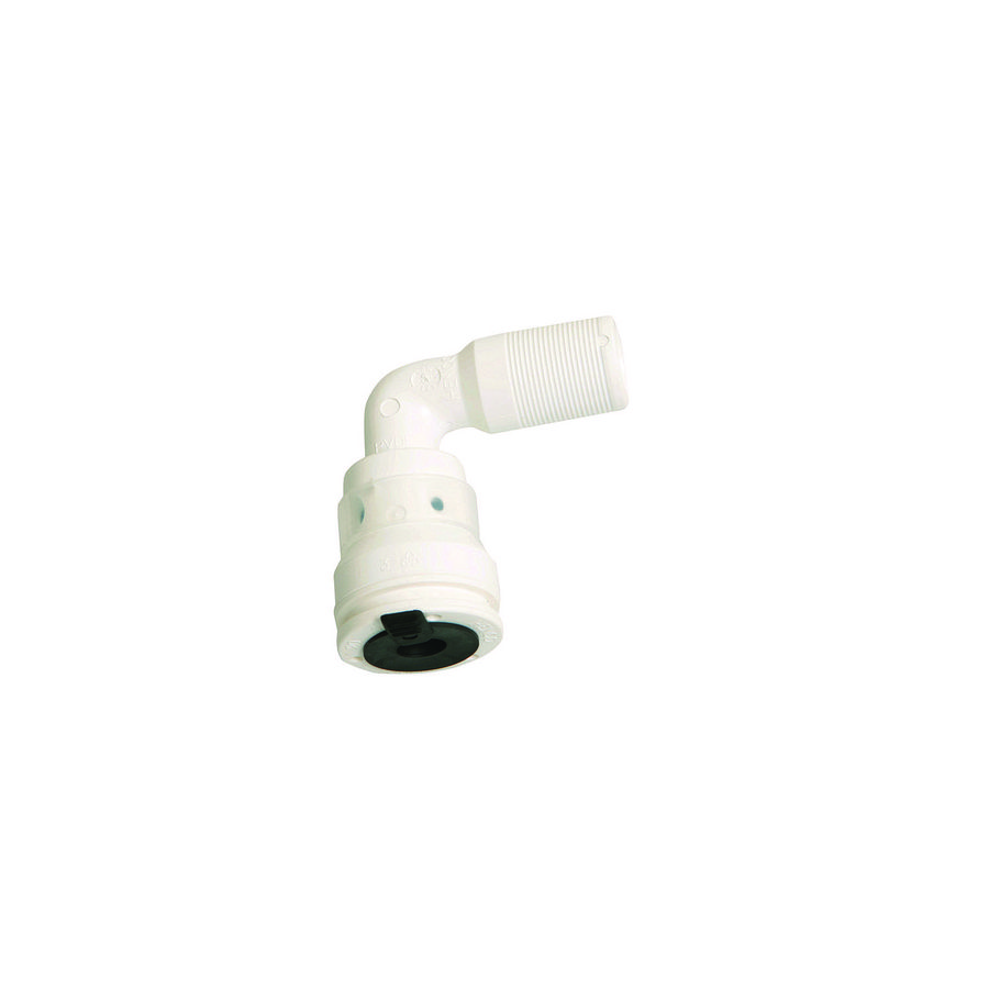 Aanvoerbocht 90° insteek 26mm wit v. verdeler Vision