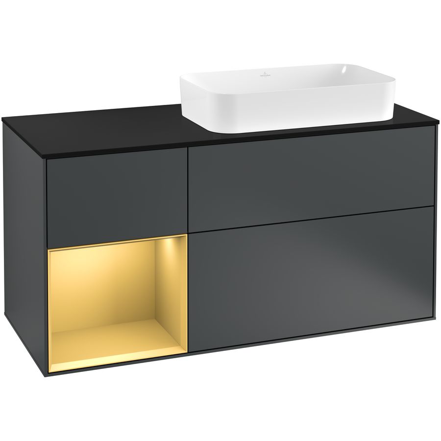 Wastafelonderkast Finion 1200x603x501mm Mid.Blue Matt Lacquer G272HFHG
