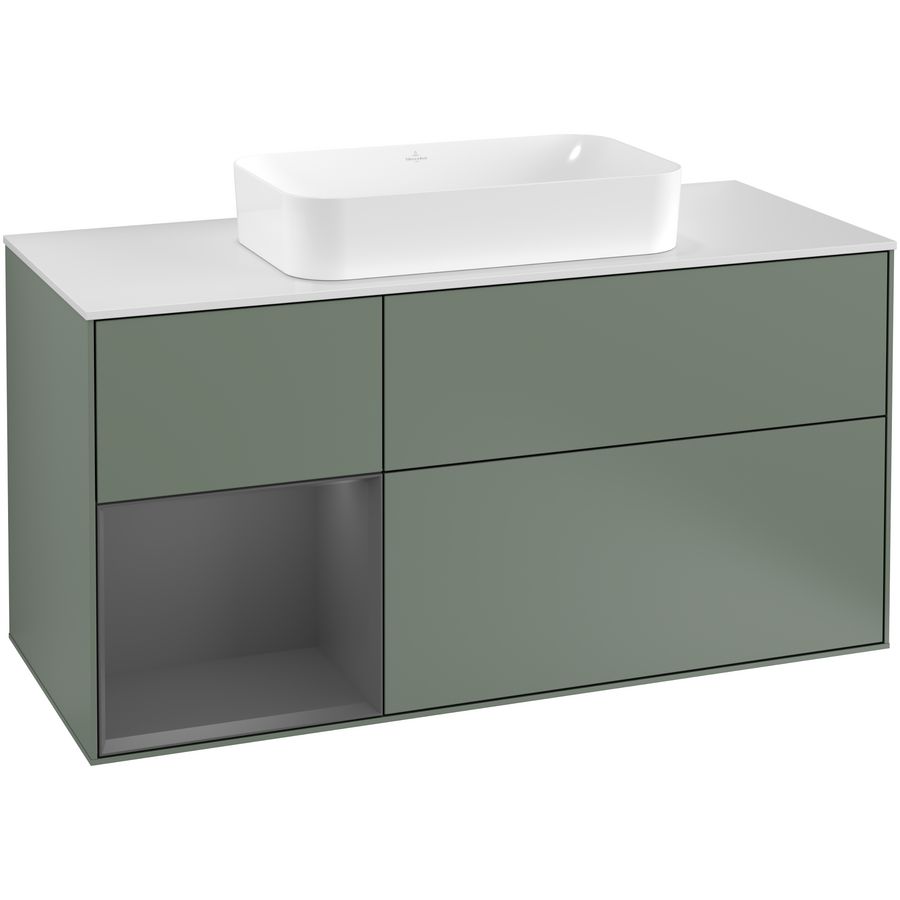 Wastafelonderkast Finion 1200x603x501mm Olive Matt Lacquer G291GKGM