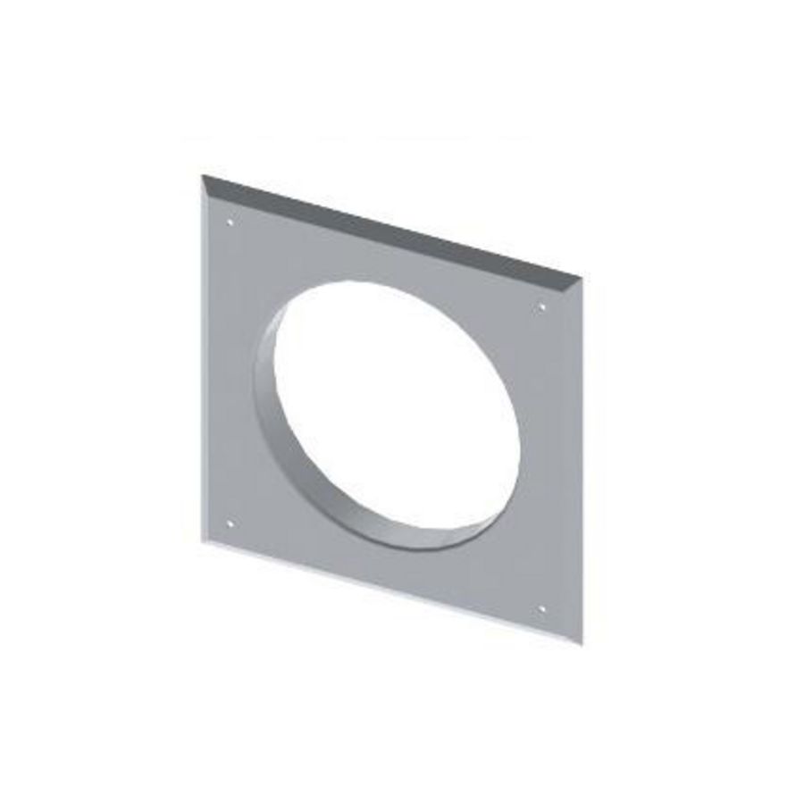 Rozet aluminium Ø150, 220x220mm, zwart