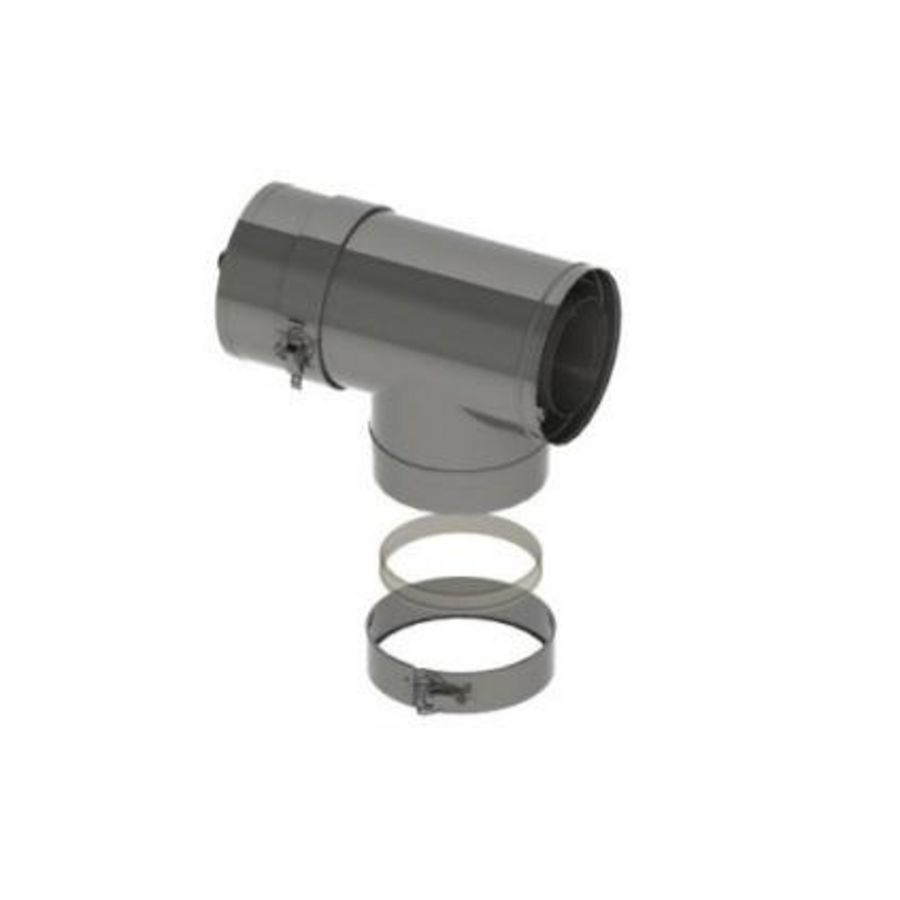 T-stuk RVS Ø150/100 L=270 62859