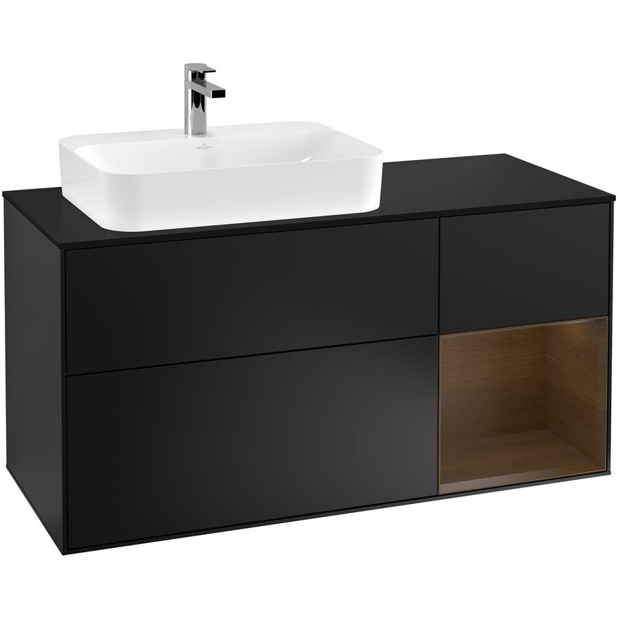 Wastafelonderkast Finion 1200x603x501mm Black Matt Lacquer F402GNPD