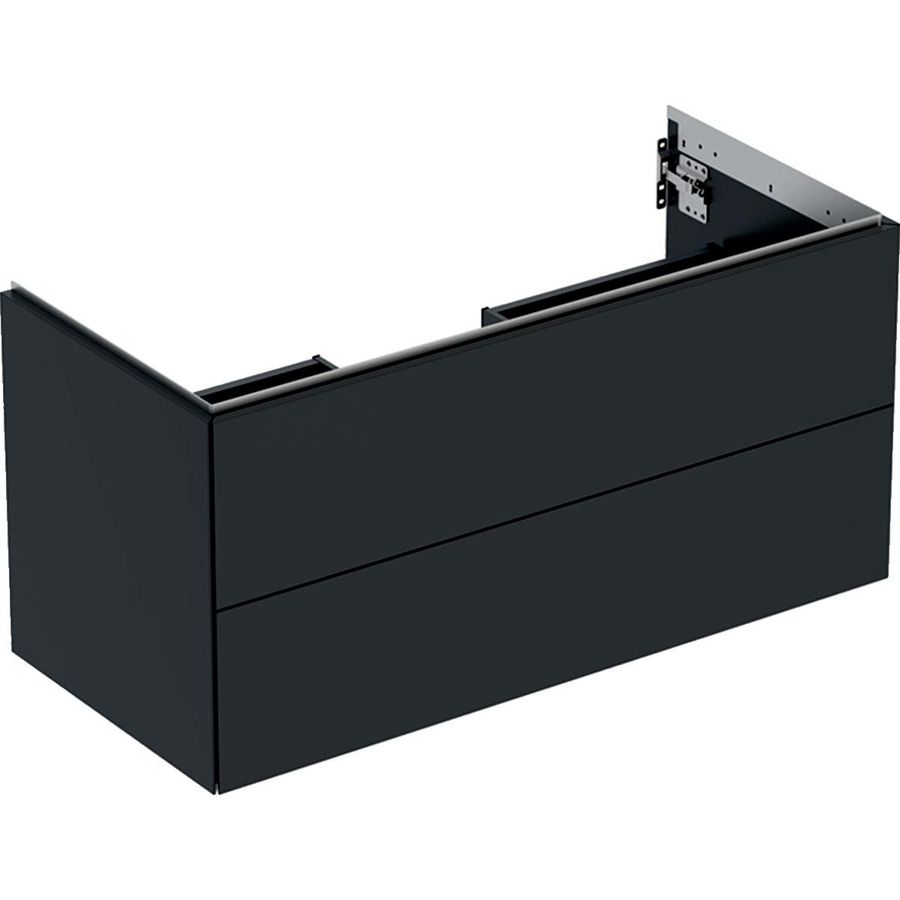 Wastafelonderkast 2x la 105cm zwart mat ONE