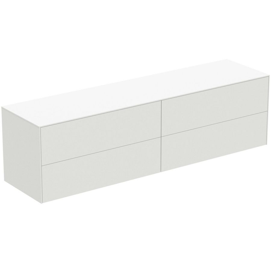 Conca wastafelmeubel 200x50x55cm 4 laden afdekblad zonder uitsnijding matt white
