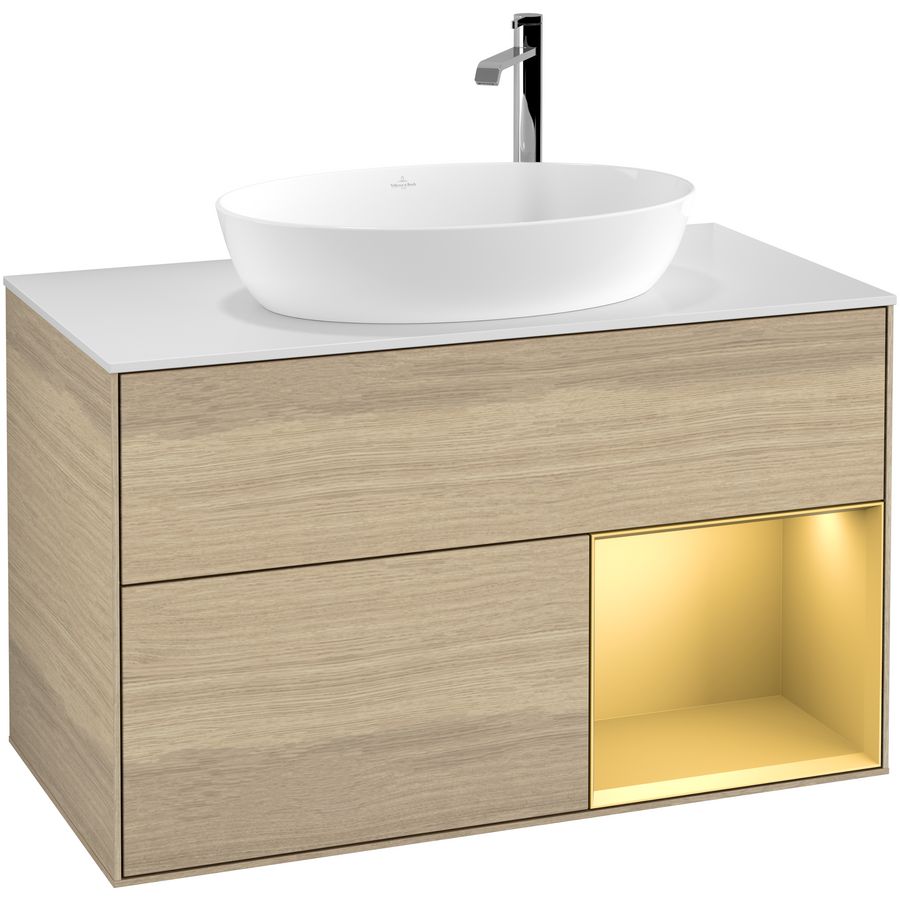 Wastafelonderkast Finion 1000x603x501mm Oak Veneer G901HFPC
