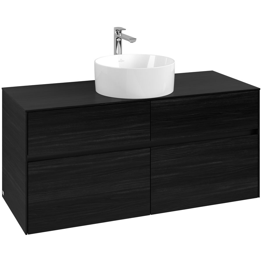 Wastafelonderkast Collaro 1200x548x500mm Black Oak C041B0AB