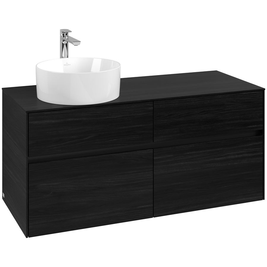 Wastafelonderkast Collaro 1200x548x500mm Black Oak C04200AB