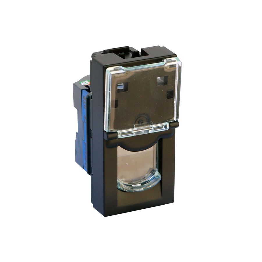 Dataconnector RJ45 Cat. 6 UTP 1 module Mos mat zwart