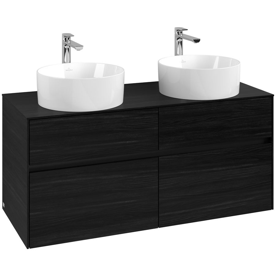 Wastafelonderkast Collaro 1200x548x500mm Black Oak C04400AB