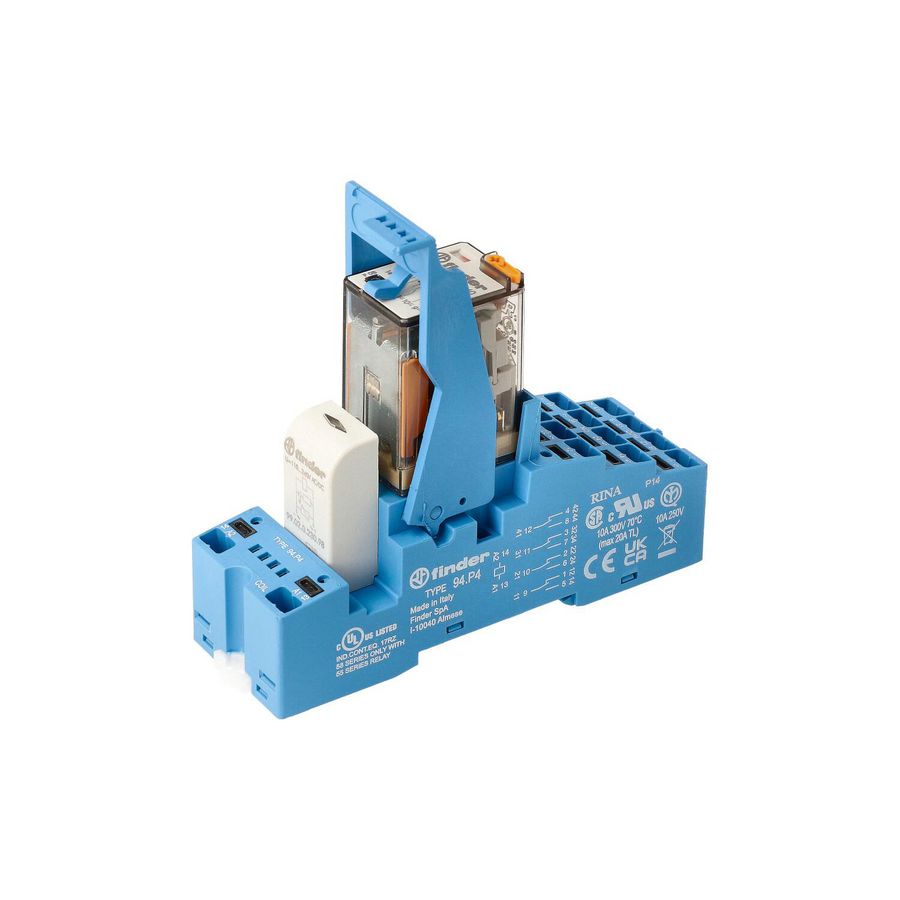 Interfacerelais 4 wisselcontacten 7A 230V AC LED