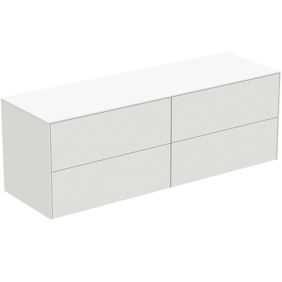 Conca wastafelmeubel 160x50x55cm 4 laden afdekblad zonder uitsnijding matt white