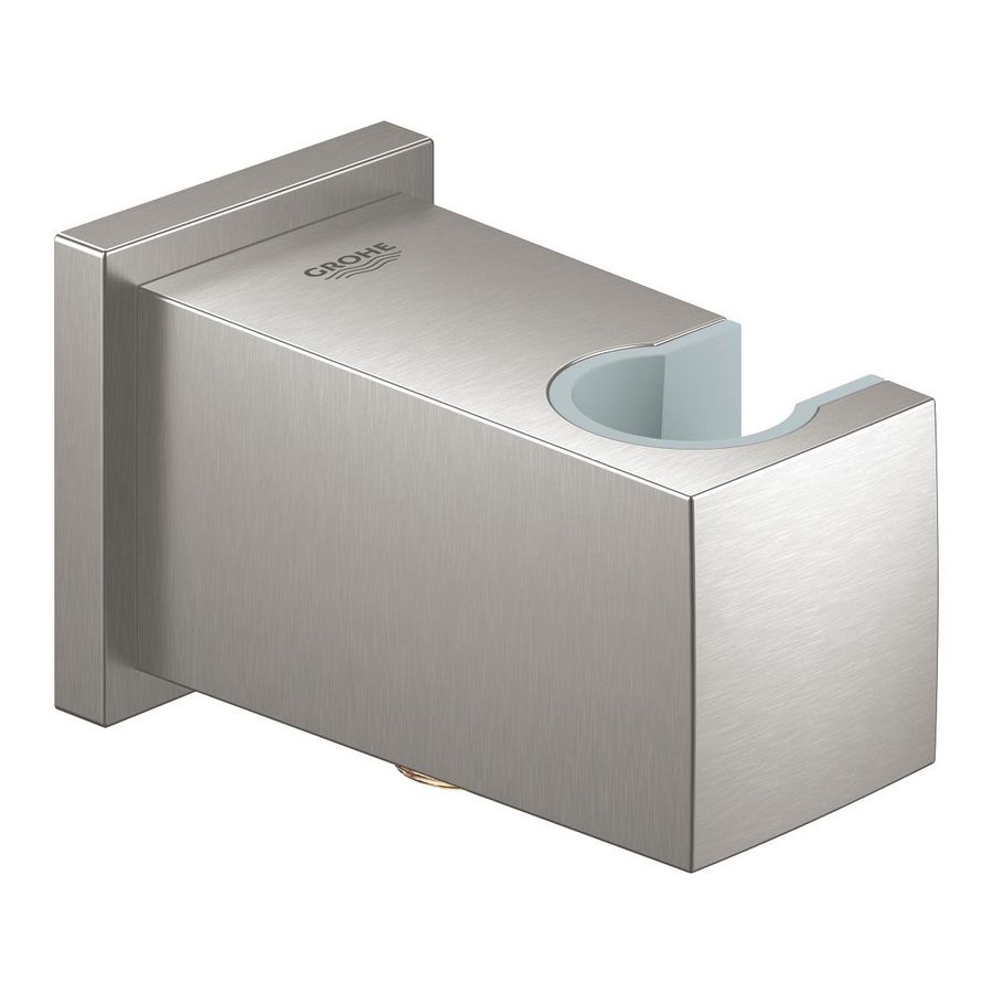 Euphoria cube wandaansluitbocht met houder supersteel (rvs look)