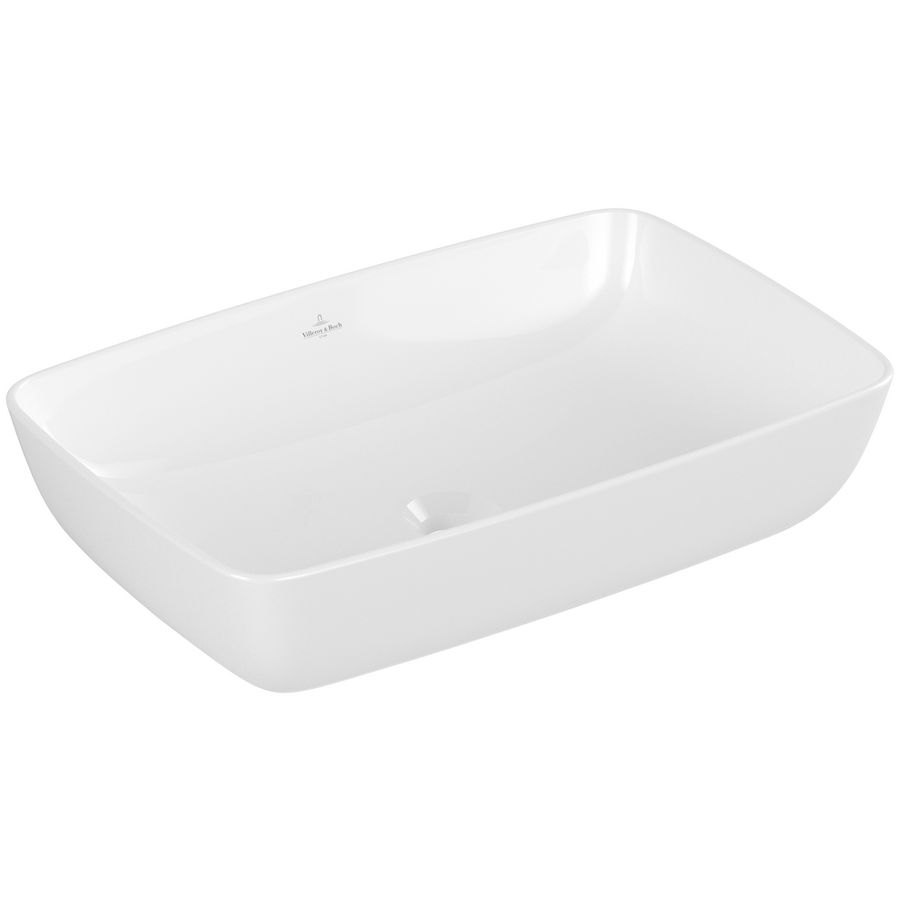 Opzetwaskom rechthoek ARTIS 580x380mm wit Alpin wit zonder overloop