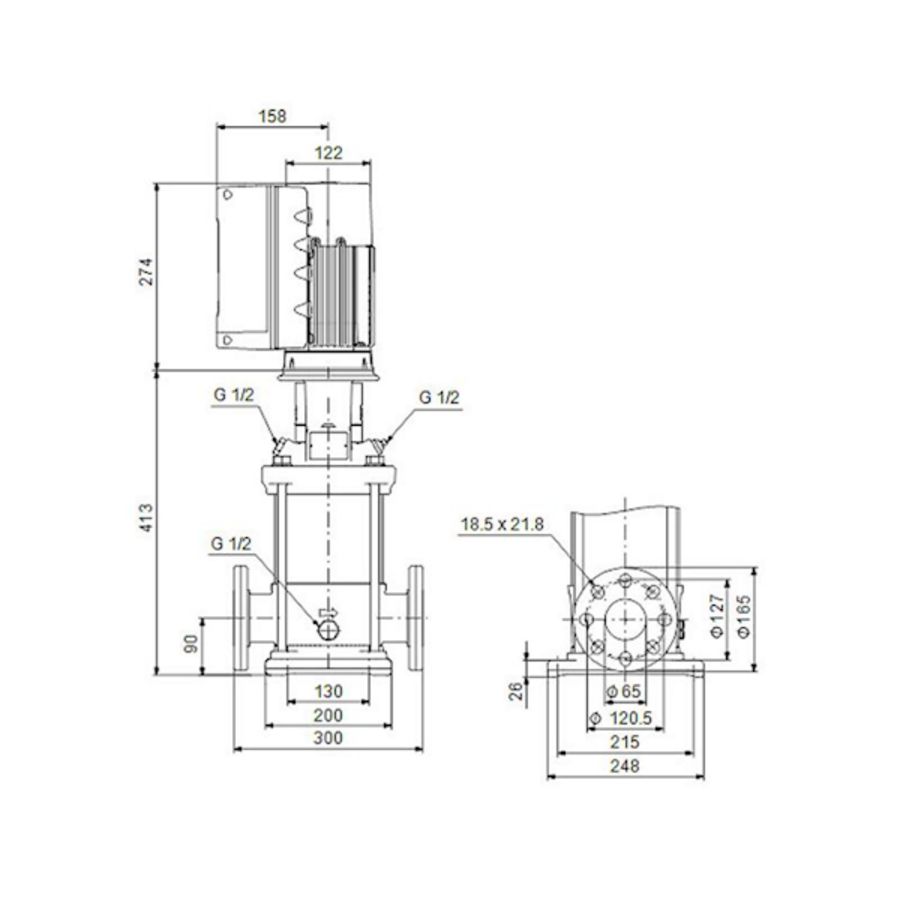 Centrifugaalpomp CRNE15-01 A-FGJ-G-E-HQQE 3x380-500 60 HZ