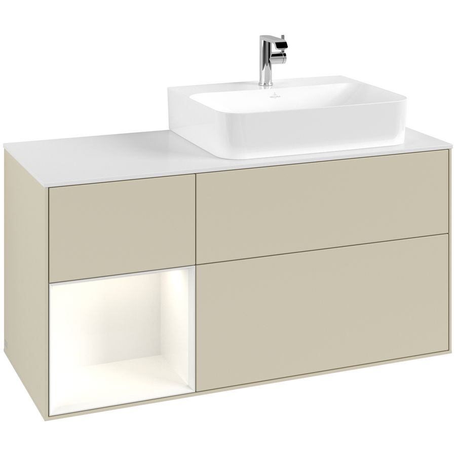 Wastafelonderkast Finion 1200x603x501mm S.Grey Matt Lacquer F141GFHJ