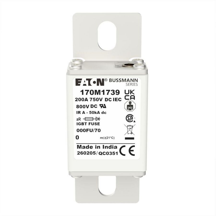 Zekeringelement FUSE 200A 750V DC IEC aR 000FN/70 VVE=40
