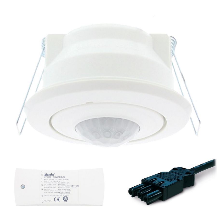 Aanwezigheiddetector plafond PIR 2200W 8M 50m² 1-10V Wieland
