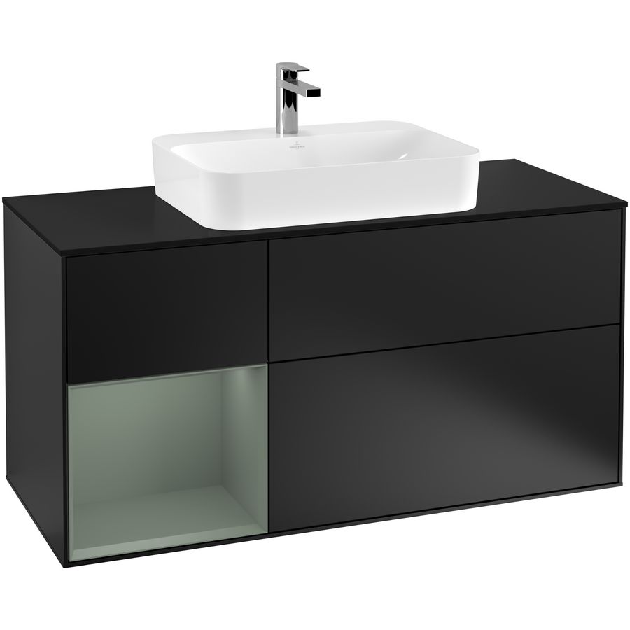Wastafelonderkast Finion 1200x603x501mm Black Matt Lacquer F412GMPD