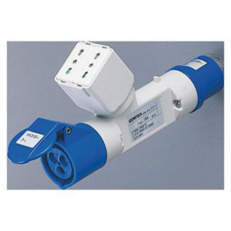 VERTAKTE ADAPTER IP44-1 CONTACTDOOS-BEDRAAD-STEKKER VVE=5