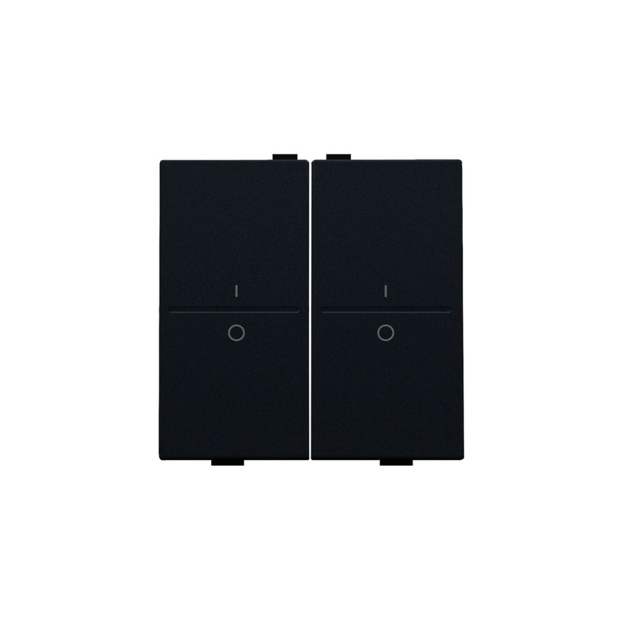 2-voudige toets met opdruk I en 0 RF schakelaar/knop black
