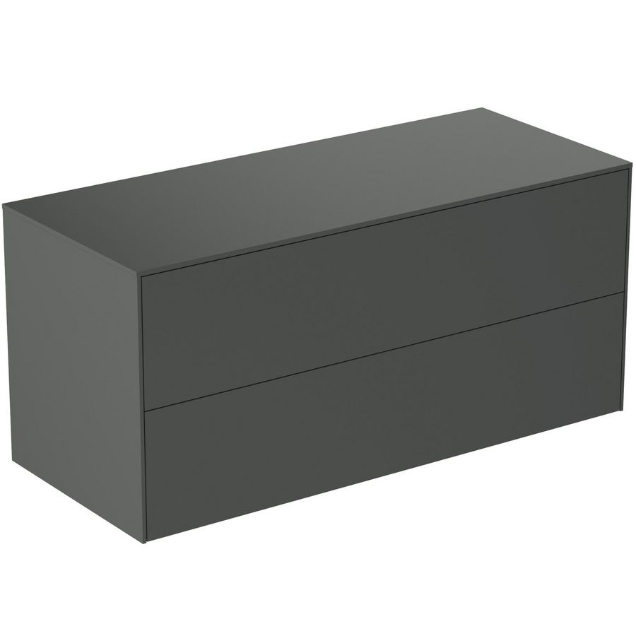 Conca wastafelmeubel 120x50x55cm 2 laden afdekblad zonder uitsnijding mat antraciet
