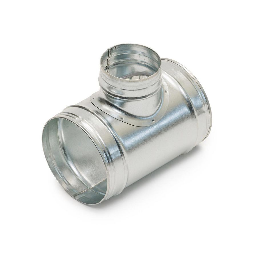 Spiraal T-stuk 90° 125 RT 90 zonder rubberafdichting