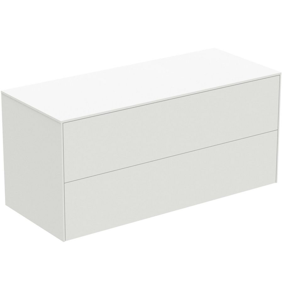 Conca wastafelmeubel 120x50x55cm 2 laden afdekblad zonder uitsnijding matt white