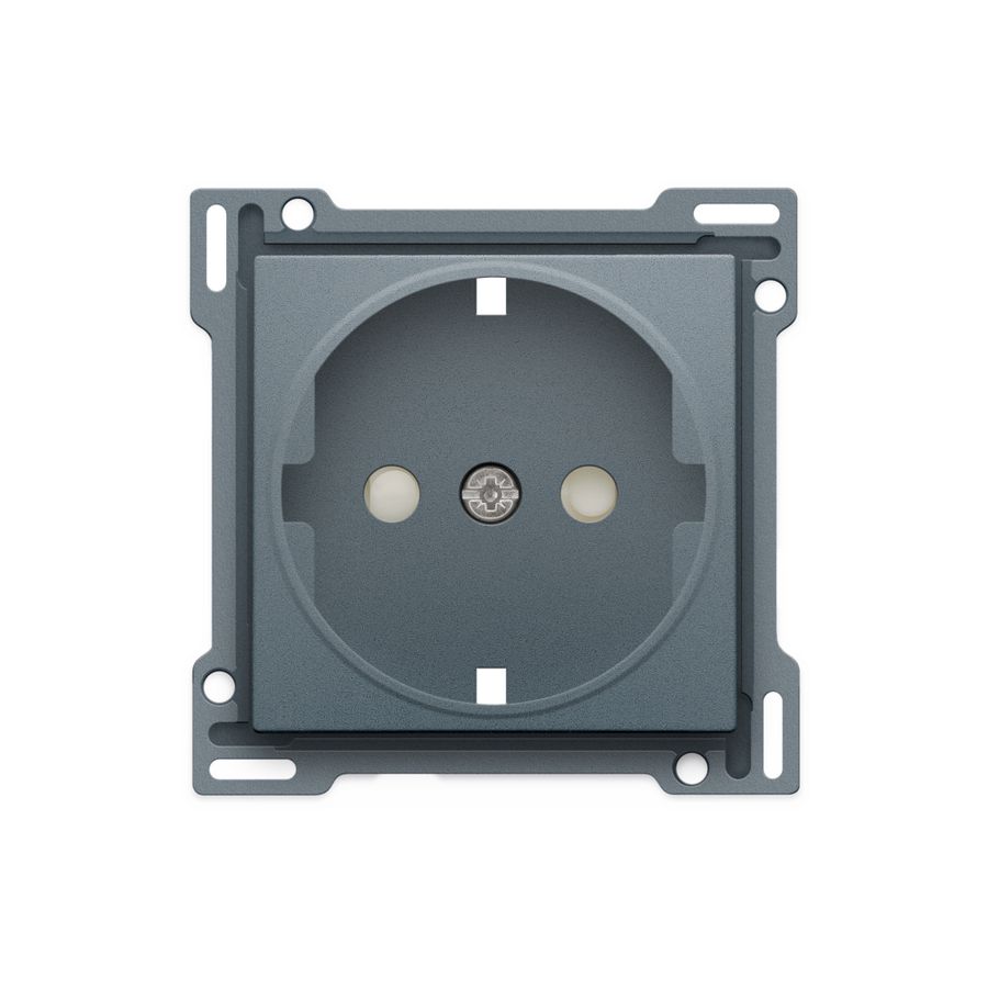 Afwerkingsset stopcontact randaarde/besch.afsl. blue grey