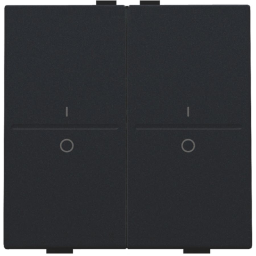 2-voudige toets met opdruk I en 0 RF schakelaar/knop black