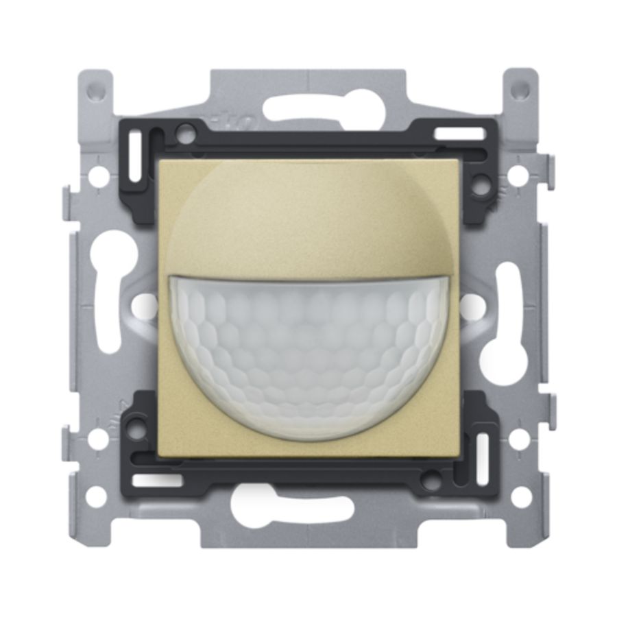 Bewegingsmelder 230V 8m 180° wanddetector inb.doos gold