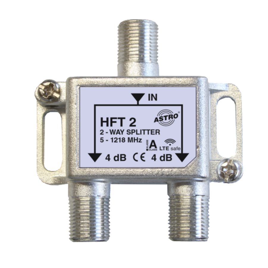 Verdeler / splitter  2-voudig (tot 1218MHz) retourgeschikt met f-aansluiting