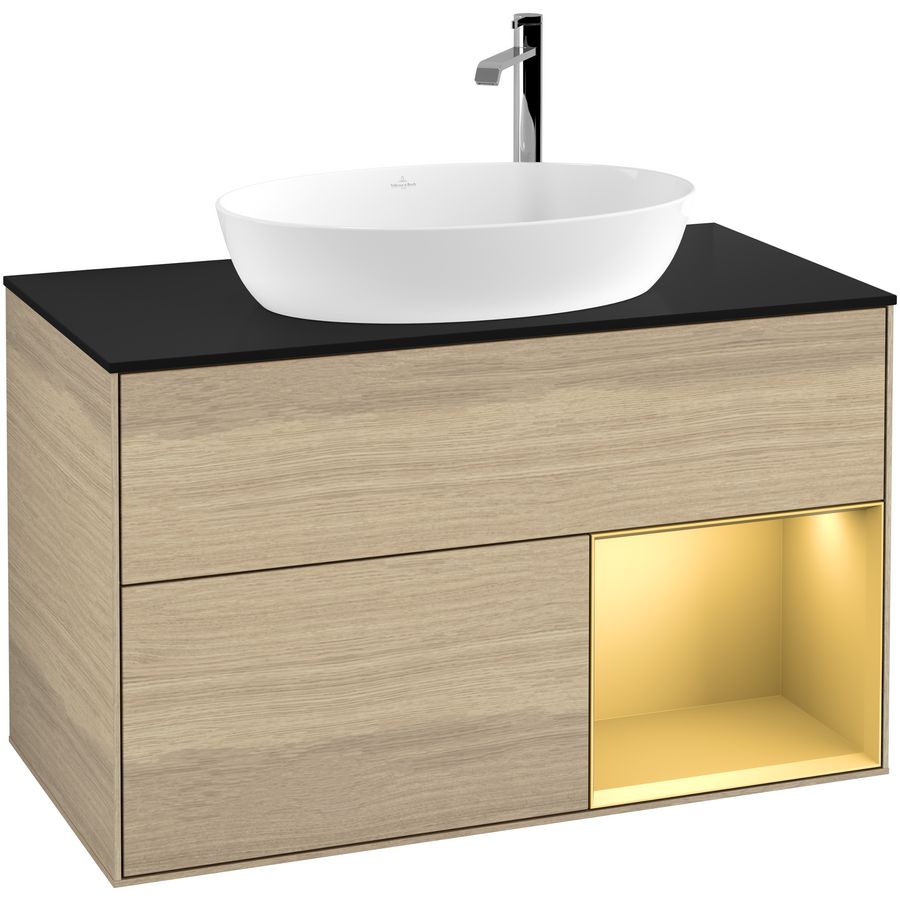 Wastafelonderkast Finion 1000x603x501mm Oak Veneer G902HFPC