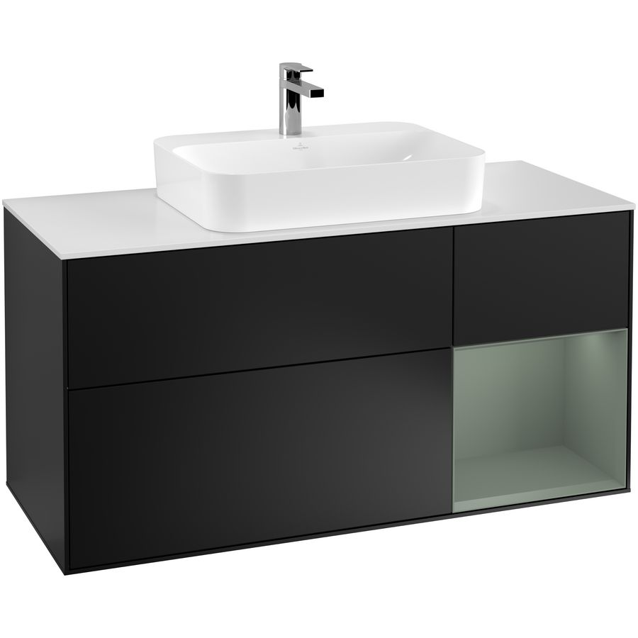 Wastafelonderkast Finion 1200x603x501mm Black Matt Lacquer F421GMPD