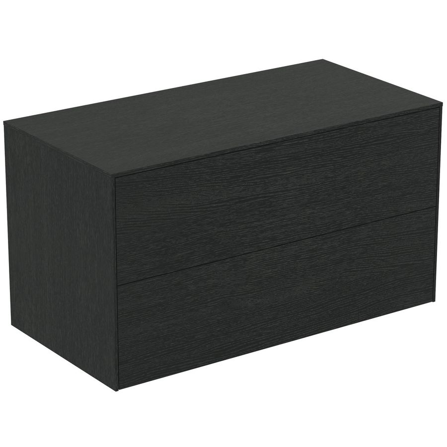 Conca wastafelmeubel 100x50x55cm 2 laden afdekblad zonder uitsnijding smoked oak