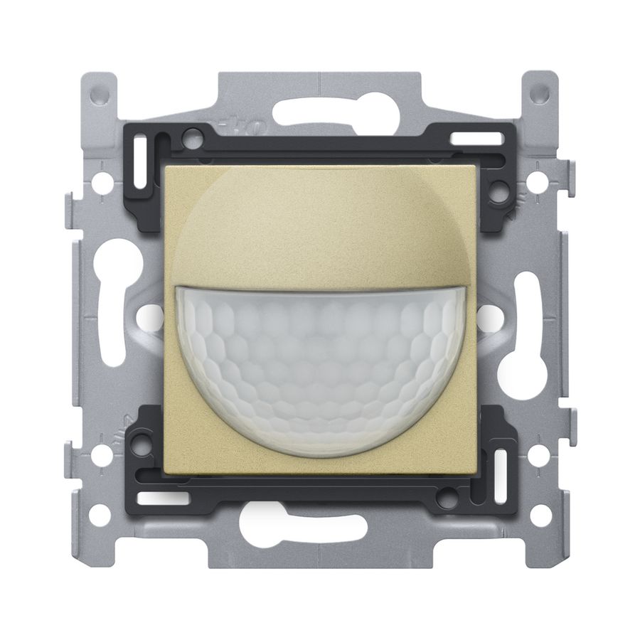 Bewegingsmelder 230V 8m 180° wanddetector inb.doos gold