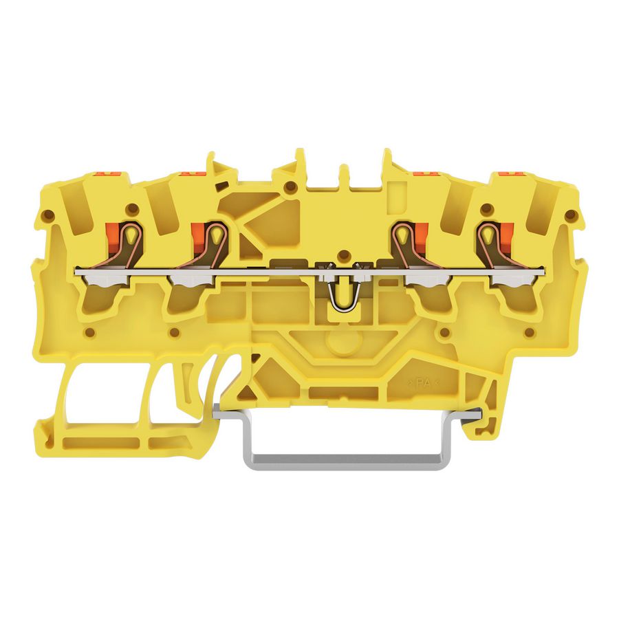 4-draads rijgklem Met drukknop 1,5 mm² geel VVE=100