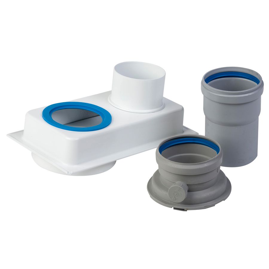 Adapterbak exc. 80-80 naar concentrisch 80/125 Avanta