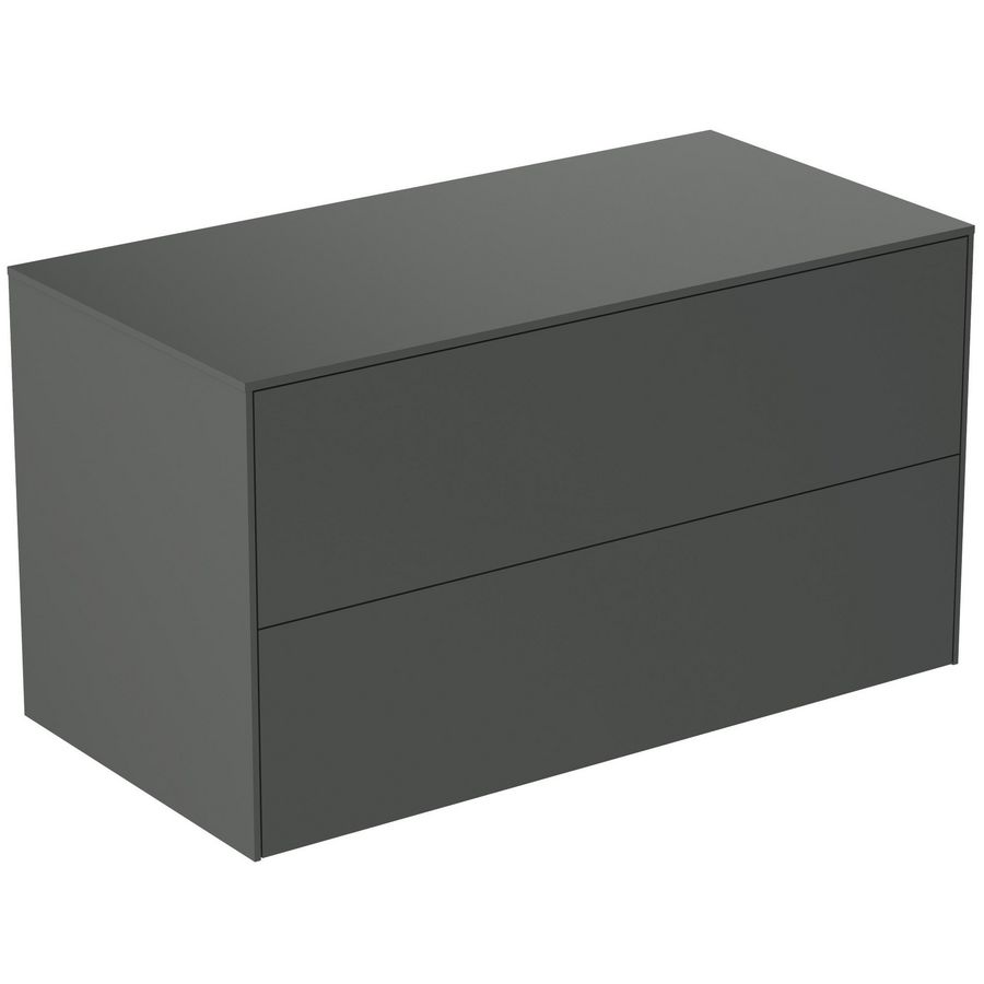 Conca wastafelmeubel 100x50x55cm 2 laden afdekblad zonder uitsnijding mat antraciet