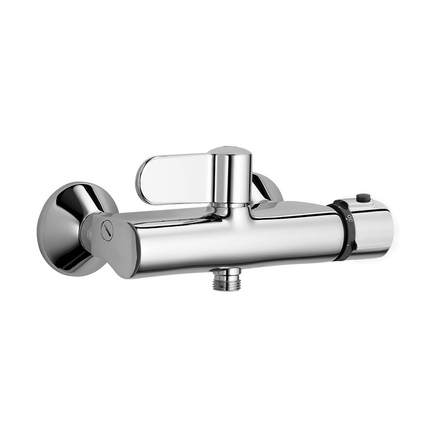 Tempra douchethermostaat 1/2x3/4 chroom m.hendel m.S-koppeling
