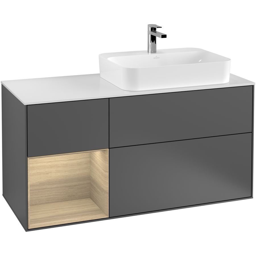 Wastafelonderkast Finion 1200x603x501mm Antr. Matt Lacquer G391PCGK